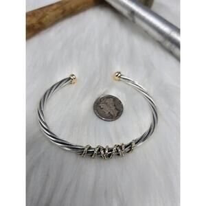 David Yurman 4mm Helena 925 18K Gold Pave Diamond Bangle